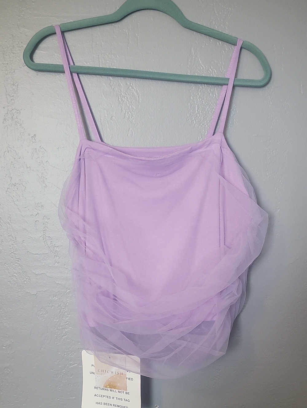 Chicwish Lavender Layered Mesh Cami Top